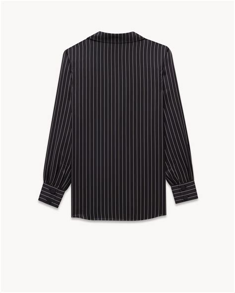 ysl long sleeve black wavy stripes top|ysl pajama shirts.